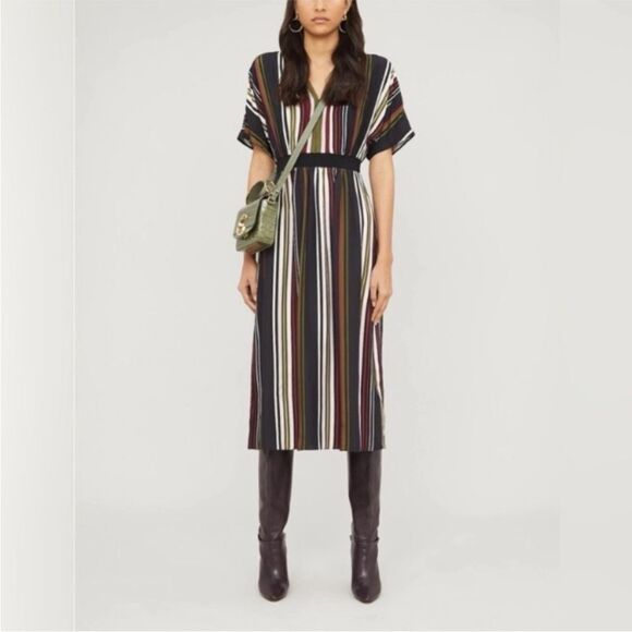 Ted Baker Safiiya Short Sleeve Striped Midi Dress Multi Color 6 - Picture 2 of 14